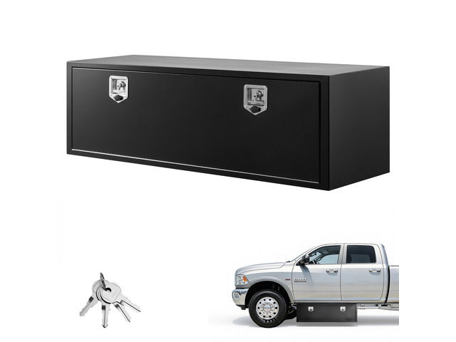 VEVOR Underbody Truck Tool Box, 60 x 18 x 18 Inch Heavy Duty Steel Trailer Storage Box with Lock & Keys, Waterproof Trailer Storage Organizer Under...