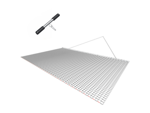 VEVOR Drag Harrow, 6.6 x 4 ft, High-Efficiency Chain Harrow Rake, ATVs UTVs Tractors Attachments, Durable Galvanized Steel Mesh Drag Mat with...