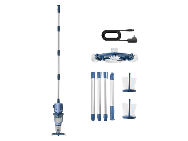 VEVOR Handheld Pool Vacuum, 26 GPM Cordless Spa Hot Tub Vacuum with Extension Pole, 60 Mins Running Time, Powerful Suction for Leaves and Debris,...