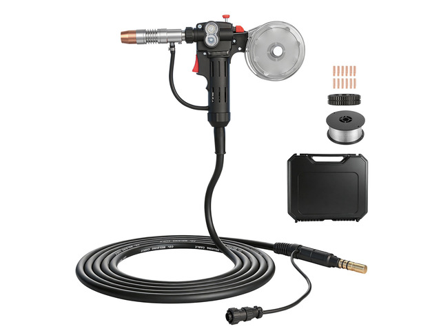 VEVOR 150Amp Spool Gun with 20FT Cable, Replacement for Miller Spoolmate 150 - with 11PCS Mig Welding Contact Tips, ER4043 0.035' Aluminum Mig...