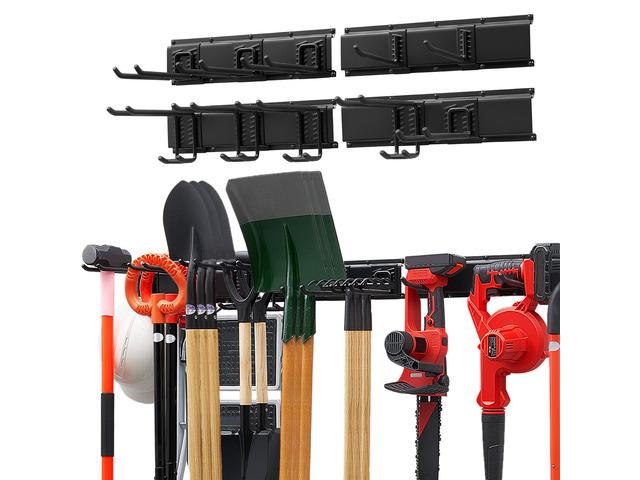 VEVOR Garage Tool Organizer 66 Inch 800 lbs Wall Mount Garden Tool Rack, Heavy Duty Garage Hanging Storage Rack Organization with 4 Rails and 10...