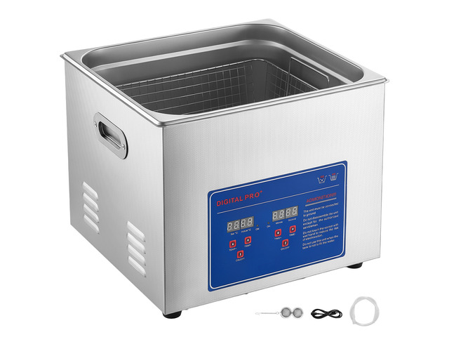 VEVOR Ultrasonic Cleaner 15L-Class Capacity Ultrasonic Parts Cleaner 40kHz, Digital Time and Temp Control, Stainless Steel Ultra Sonic Cleaning...