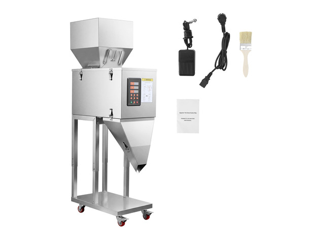 VEVOR Powder Filling Machine, 10-999g (0.02-2.2lbs) Automatic Particle Dispenser, Stainless Steel, Intelligent Weighing Dispensing Filler with Foot...