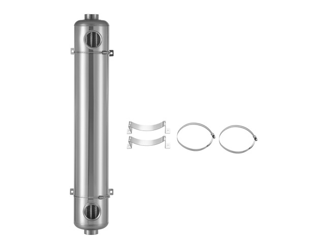 VEVOR Pool Heat Exchanger, 360K BTU Swimming Pool Heater Exchanger, 316L Stainless Steel Construction, High Efficiency Water to Water Transfer...