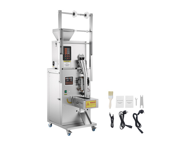 VEVOR Powder Filling and Sealing Machine, 1-99.9g(0.002-0.22lbs) Automatic Particle Granule Packaging Machine, Stainless Steel, Weighing Filling...