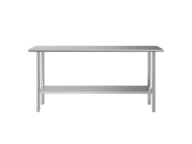 VEVOR Stainless Steel Work Table, 24x72 Inch Food Prep Table, Commercial Kitchen Workstation with Adjustable Undershelf, Metal Heavy Duty Utility...