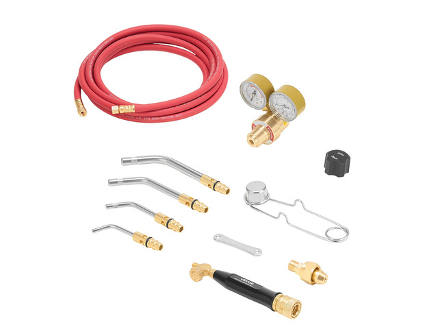 VEVOR Air Acetylene Torch Kit, Acetylene Gas Welding Tool with 11.8FT Rubber Hose, 4 Welding Tips & CGA200 Regulator, Swirl Frame Gas Brazing Torch...