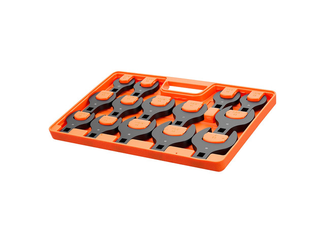 VEVOR Crowfoot Wrench Set, 1/2' Drive, 14-Piece Metric 27 to 50 mm Crows Foot Wrenches, with Storage Tray, Dual Size Markings on Tools and Tray,...