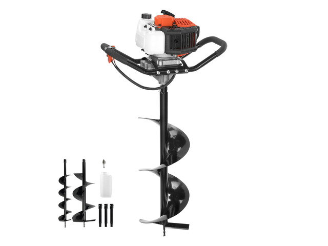 VEVOR Gas Powered Post Hole Digger, 52cc Post Hole Auger with 6' & 10' Bits, 3 Extension Rods, 1450W Heavy-Duty Earth Auger for Fence Posts, Deck /...