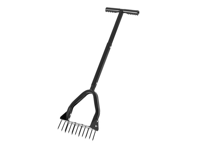 VEVOR Lawn Aerator, 9.2 in Manual Core Aerator Tool with 15 Iron Spikes, Long Handle & Wide Plate, Heavy Duty Grass Aeration Tool, Yard Aerators...