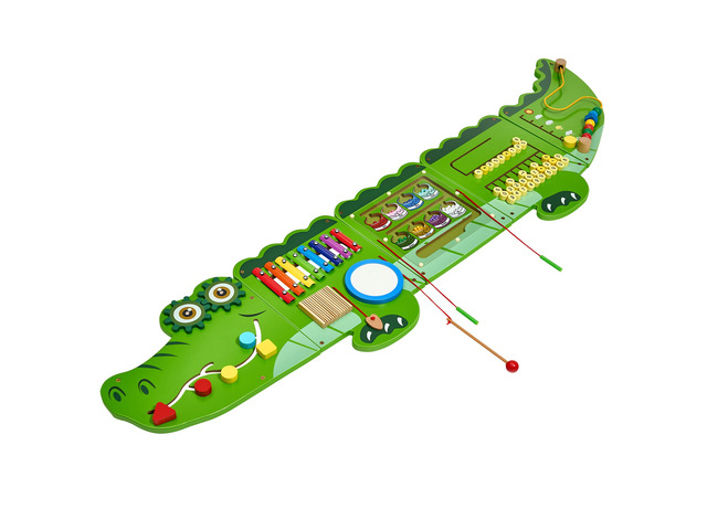 VEVOR Crocodile Activity Wall Busy Board, 9 Activities, Montessori Sensory Wall Panels Toy for Kids Ages 3-12, Interactive Learning Activity...
