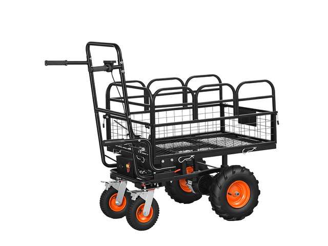 VEVOR Electric Utility Cart, 36V 432Wh Battery Powered Electric Wagon, 500W Power Wheelbarrow with Brake, 660 lbs Load Heavy Duty Steel Garden Cart...