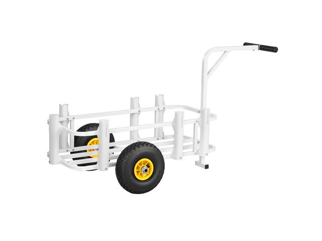VEVOR Beach Fishing Cart, 200 lbs Load Capacity, Fishing Cart Wagon with Heavy-Duty Carbon Steel Frame, 11 in All-Terrain Tires, 7 Rod Holders,...