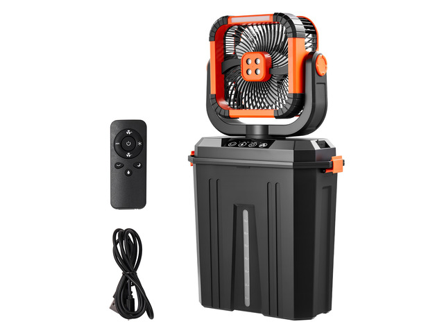 VEVOR Misting Fan, 2400RPM Motor Camping Misting Fan, Mister Cooling Fans with 3.17 gal Water Tank, 20000mAh Battery, 4-Speed Wind & 3 Lighting...