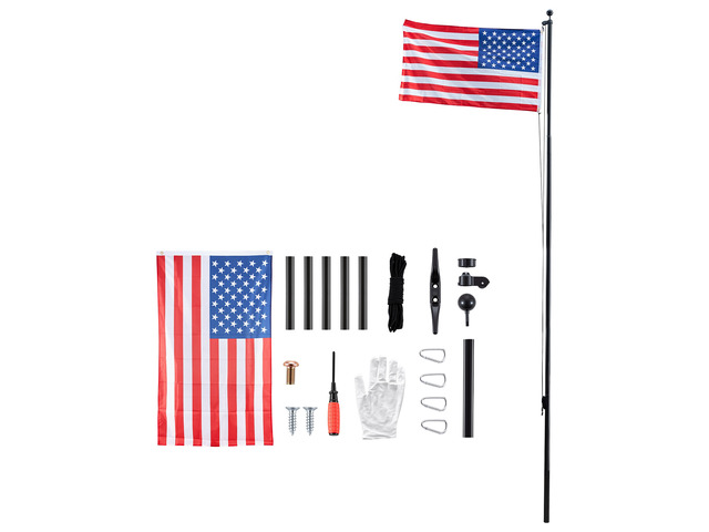 VEVOR Flag Pole, 20ft Heavy Duty Sectional Flagpole Kit for Outside House In Ground, Extra Thick Outdoor Aluminum Flagpole Kit with 3x5 American...