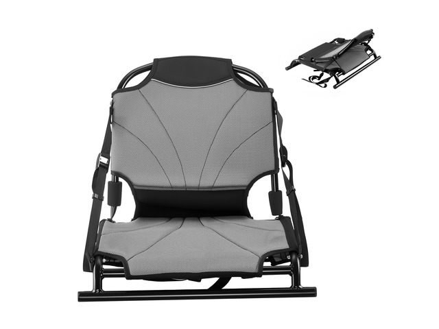 VEVOR Kayak Seat, 1 Pack 1.3' Raised Height, Universal Foldable Canoe Seat with Adjustable Back Support, Adjustable Straps, and Aluminum Alloy...
