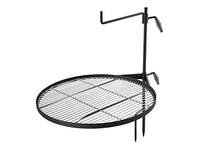VEVOR Heavy Duty Swivel Campfire Grill, 24.4' Round Portable Camping Grill Grate, Sturdy Steel BBQ Mesh, 360° Height Adjustable Over Fire Pit with...