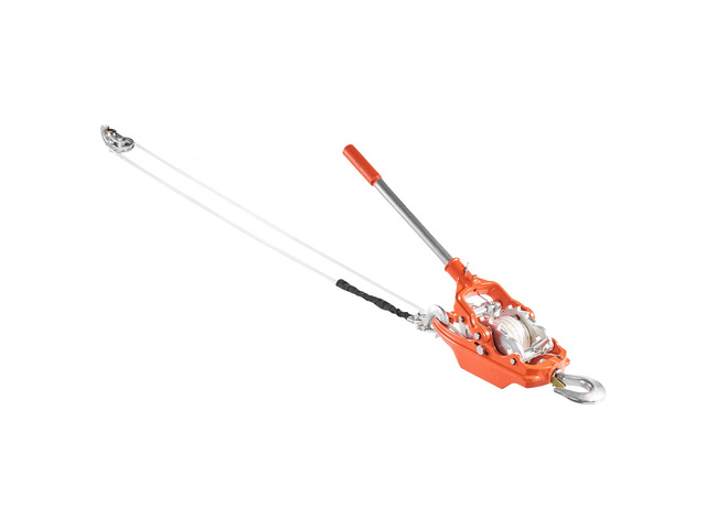 VEVOR Rope Puller, 6614 lbs Pulling Capacity, Heavy Duty Ratchet Power Puller Tool with 35 ft of 0.3 in Diameter Rope & 2 Hooks, Come Along Winch...