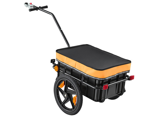 VEVOR Bike Cargo Trailer 88 lbs 2-in-1 Pushcart Heavy-Duty Bicycle Wagon, Cart with Waterproof Cover, 16-Inch Wheels, Reflectors, Carbon Steel...