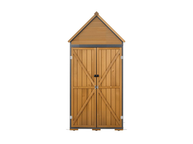 VEVOR Outdoor Storage Shed, 44.09' x 66.93' Wood & Metal Garden Tool Shed with Lockable Doors & Sloped Roof, Waterproof Outside Storage Cabinet...