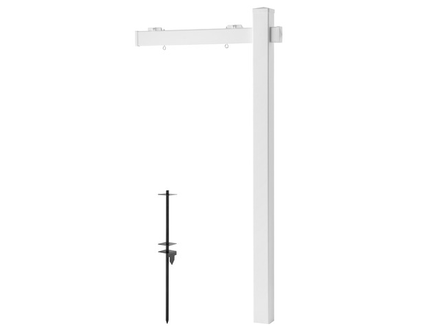 VEVOR Real Estate Sign Post, 6 ft Tall, PVC Realtor Yard Sign Holder with 36 in Arm Holds up to 24 in, Easy to Install, Wind-Resistant, for Open...
