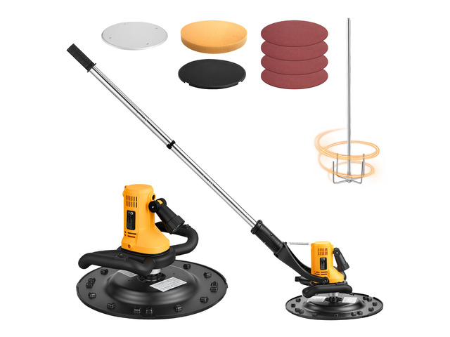 VEVOR Electric Power Trowel, 800W Concrete Finishing Machine Corded with Mixing Rod, 6-Speed Adjustable 120200 RPM, Steel & Plastic Trowel Discs,...