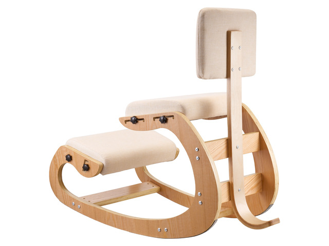 VEVOR Ergonomic Kneeling Chair, Wooden Posture Knee Chair with Adjustable Thick Foam Cushions, Backrest and Wood Frame, Adjustable Height, Relief...