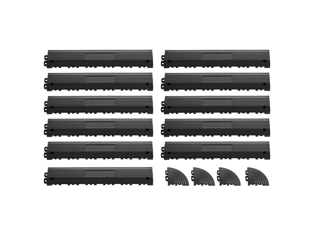 VEVOR Transition Edge Kit, 11-Piece, Durable Straight Garage Floor Edging, PP Material, Easy Installation, Edge Protection for Wet Area Restaurant...