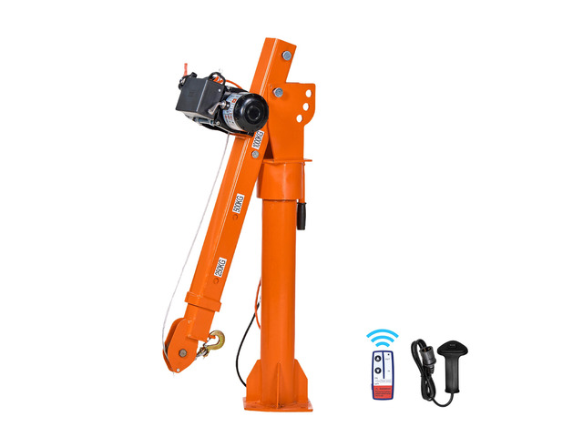 VEVOR Electric Truck Crane, 2200 lbs Pickup Truck Crane with 12V 6000 lbs Electric Winch, 360° Rotating Telescopic Boom, Premium Galvanized Steel,...