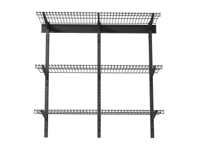 VEVOR 3-Tier Heavy Duty Wall Garage Shelving, 0.9 x 3 ft Steel Wall Mounted Shelving Unit, 11 x 36 Inch Per Shelf Floating Storage Metal Rack for...