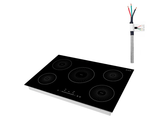 VEVOR Induction Cooktop 30in 5 Burners Built-in Electric Stove 220V 9200W, Low-Power Continuous Heating, Induction Burner for Kitchen, 9 Power...