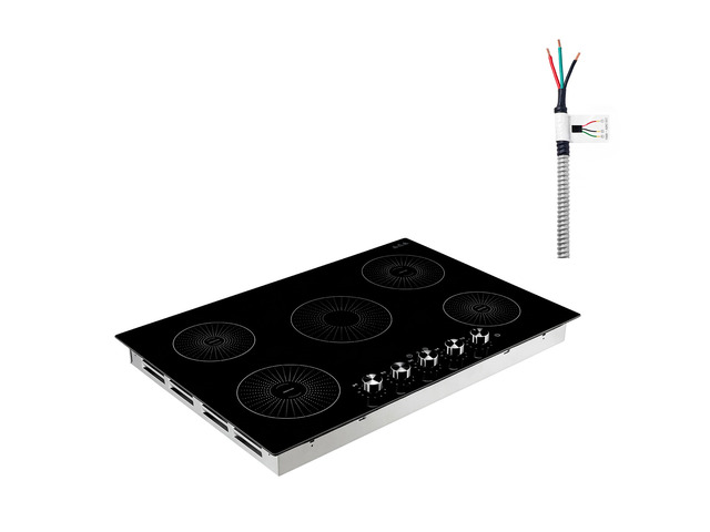 VEVOR Induction Cooktop 30in 5 Burners Built-in Electric Stove 220V 9200W, Low-Power Continuous Heating, Induction Burner for Kitchen, 11 Power...