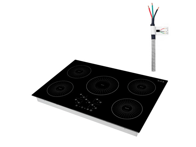 VEVOR Induction Cooktop 30in 5 Burners Built-in Electric Stove 220V 9200W, Low-Power Continuous Heating, Induction Burner for Kitchen, 9 Power...