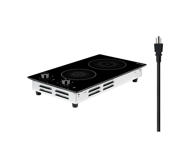 VEVOR Induction Cooktop 12in 2 Burners Built-in Electric Stove 110V 1800W, Low-Power Continuous Heating, Countertop Induction Burner, 11 Power...