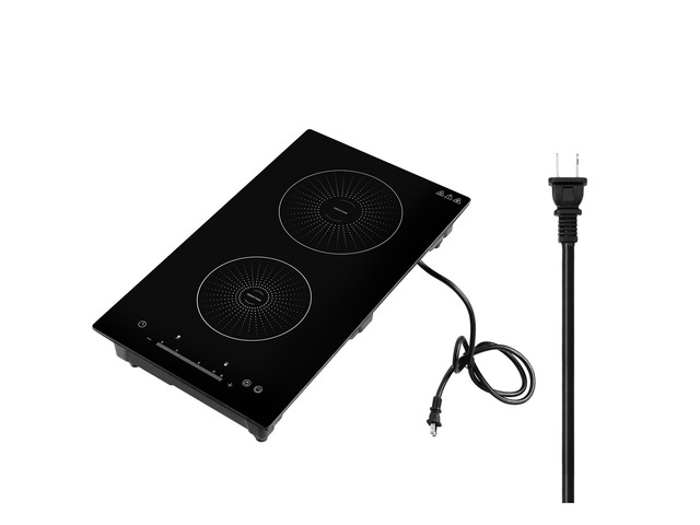 VEVOR Induction Cooktop 12in 2 Burners Built-in Electric Stove 110V 1800W, Low-Power Continuous Heating, Countertop Induction Burner, 9 Power...