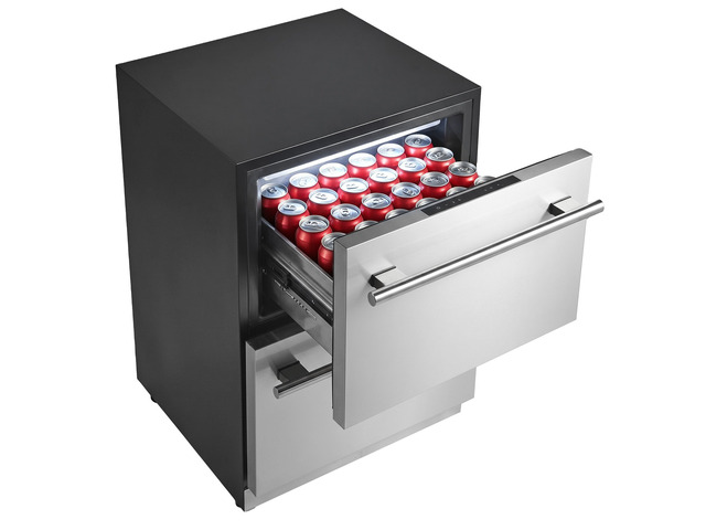 VEVOR Drawer Refrigerator with Freezer, 24 in Undercounter Fridge Freezer Combo, Beverage Cooler with 304 Stainless Steel Drawers, Freezing Section...