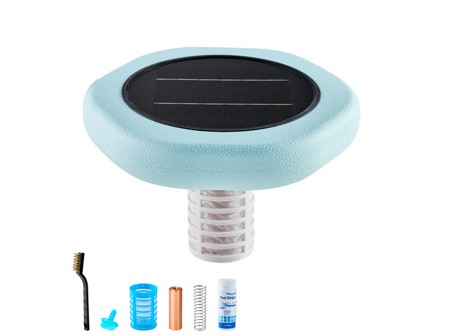 VEVOR Solar Pool Ionizer, Hexagon Copper Pool Ionizer Up to 45000 Gal, Floating Automatic Water Cleaner and Purifier, Chlorine Free Water, with...