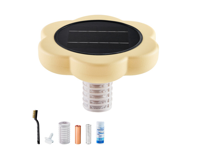 VEVOR Solar Pool Ionizer, Petal Copper Pool Ionizer Up to 45000 Gal, Floating Automatic Water Cleaner and Purifier, Chlorine Free Water, with...