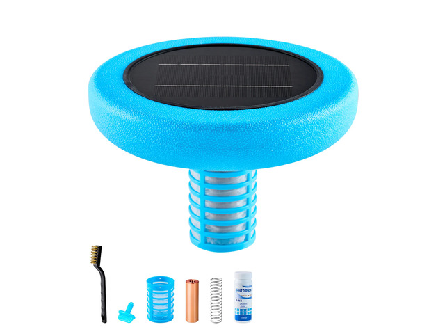 VEVOR Solar Pool Ionizer, Round Copper Pool Ionizer Up to 45000 Gal, Floating Automatic Water Cleaner and Purifier, Chlorine Free Water, with...