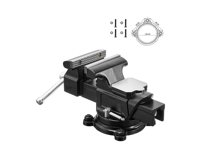 VEVOR Heavy Duty Bench Vise, 4' Jaw Width, Multi-Purpose Ductile Iron Bench Vise with Anvil and 360-Degree Locking Swivel Base, 2.24' Throat Depth,...