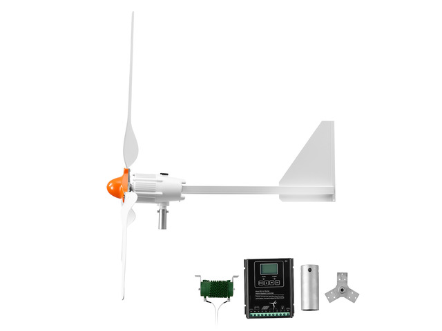 VEVOR 1500W 24V Wind Turbine Generator, 3-Blade Wind Turbine Kit with Wind/Solar Hybrid Controller, Efficient 3-Phase AC Permanent Wind Power...