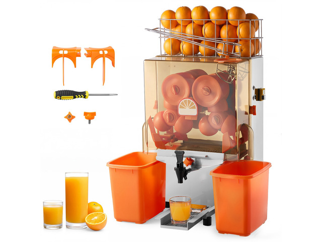 VEVOR Commercial Orange Juicer Machine, 120W Electric Orange Juice Press, Stainless Steel Orange Squeezer for 20 per Minute, Lemon Citrus...
