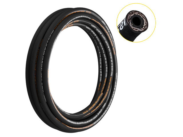 VEVOR Hydraulic Hose 3/4 inch x 50 ft, Coiled Hydraulic Hose 3120 PSI, Rubber Hydraulic Hose with 2 High-Tensile Steel Wire Braid, Bulk Hydraulic...