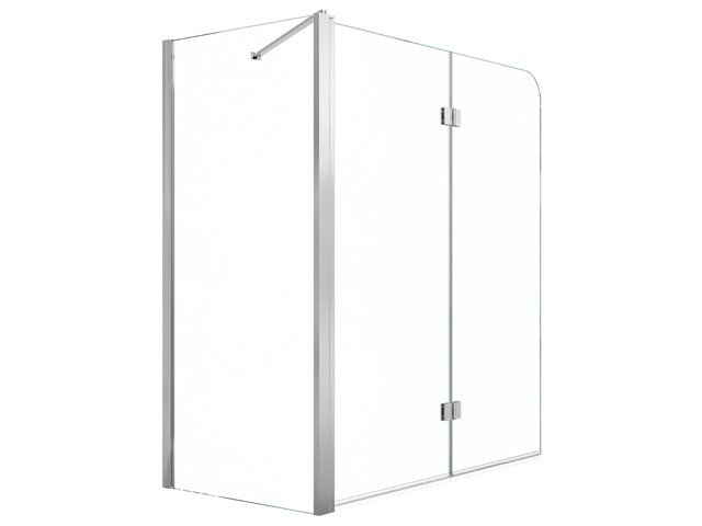 VEVOR Bathtub Shower Door 27.5'/47'W x 55'H Semi-Frameless Bi-Fold Tub Door, 1/4' Clear Tempered Glass, Easy-Clean Nano Coating, 180° Folding, 1...