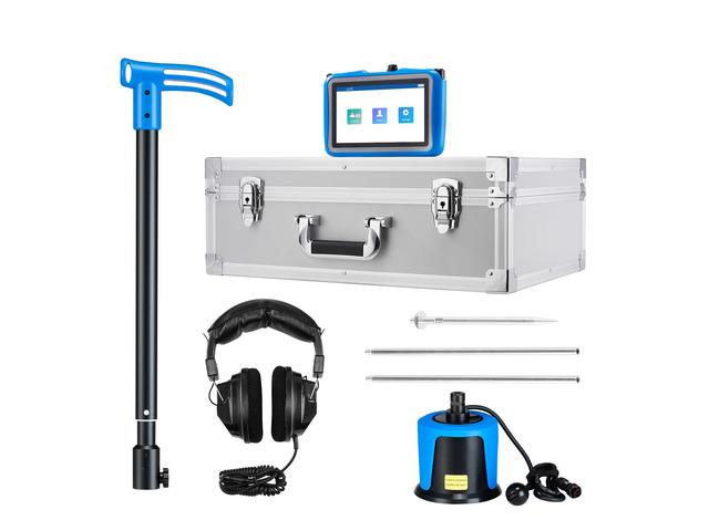 VEVOR Pipe Water Leak Detector for Outdoors, 1Hz-10000Hz, 7' Touchscreen Water Leakage Detection Locator for 16.4FT (5m) Underground Plumbing -...