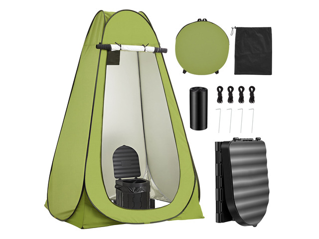 VEVOR Portable Toilet Kit, 330 lbs Load Capacity, Folding Camping Toilet with Pop-Up Privacy Tent, Outdoor Travel Potty for Adults with Carry Bags,...