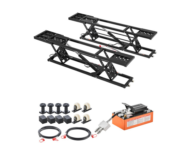 VEVOR Portable Car Lift, 5000 lbs Capacity, Heavy Duty Quick Lift with 25.6' Max Height, Pneumatic Pump, Wheels, 4 Rubber Pads & 4 Lifting Columns...