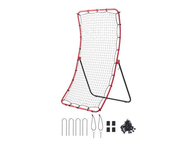 VEVOR Baseball Softball Rebounder Net 4 x 5.5 ft Pitch Back Trainer, 5 Adjustable Angles, Heavy-duty Steel Frame, All Angle Bounce Back Net for...