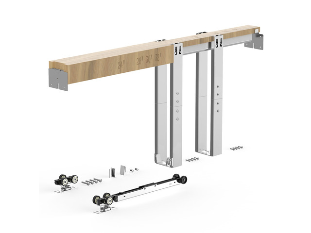 VEVOR Pocket Door Frame Kit 36' x 96' Pocket Door Kit with Steel Studs, For Home Doors, Two-Way Soft Close Mechanism, Smooth & Quiet Sliding,...