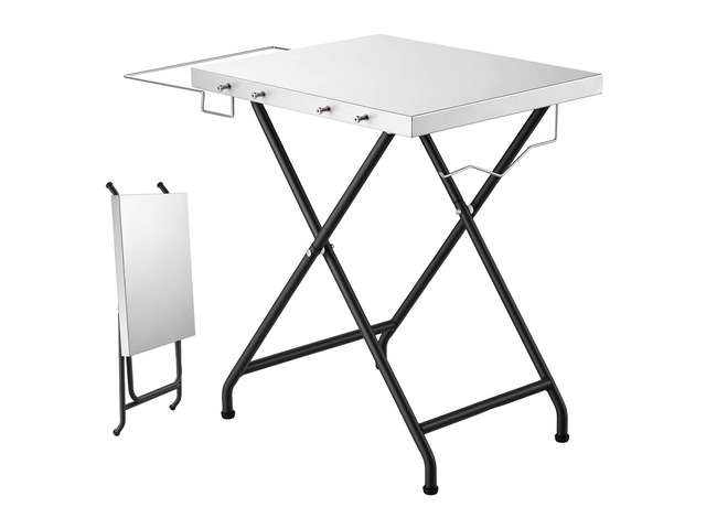 VEVOR Folding Grill Table 24x20in Camping Prep Tables Carbon Steel Tabletop, Lightweight & Compact for Picnic BBQ Tailgating, 70 lbs Capacity,...